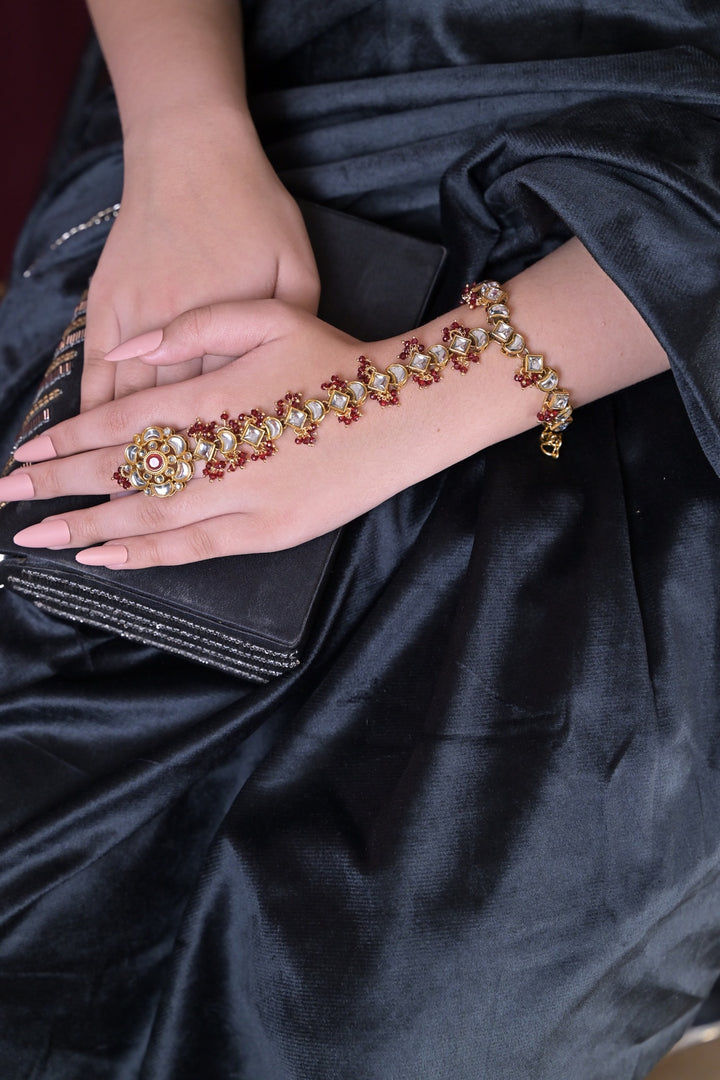 Vidhi Ruby Kundan Pearl Bridal Hathpools