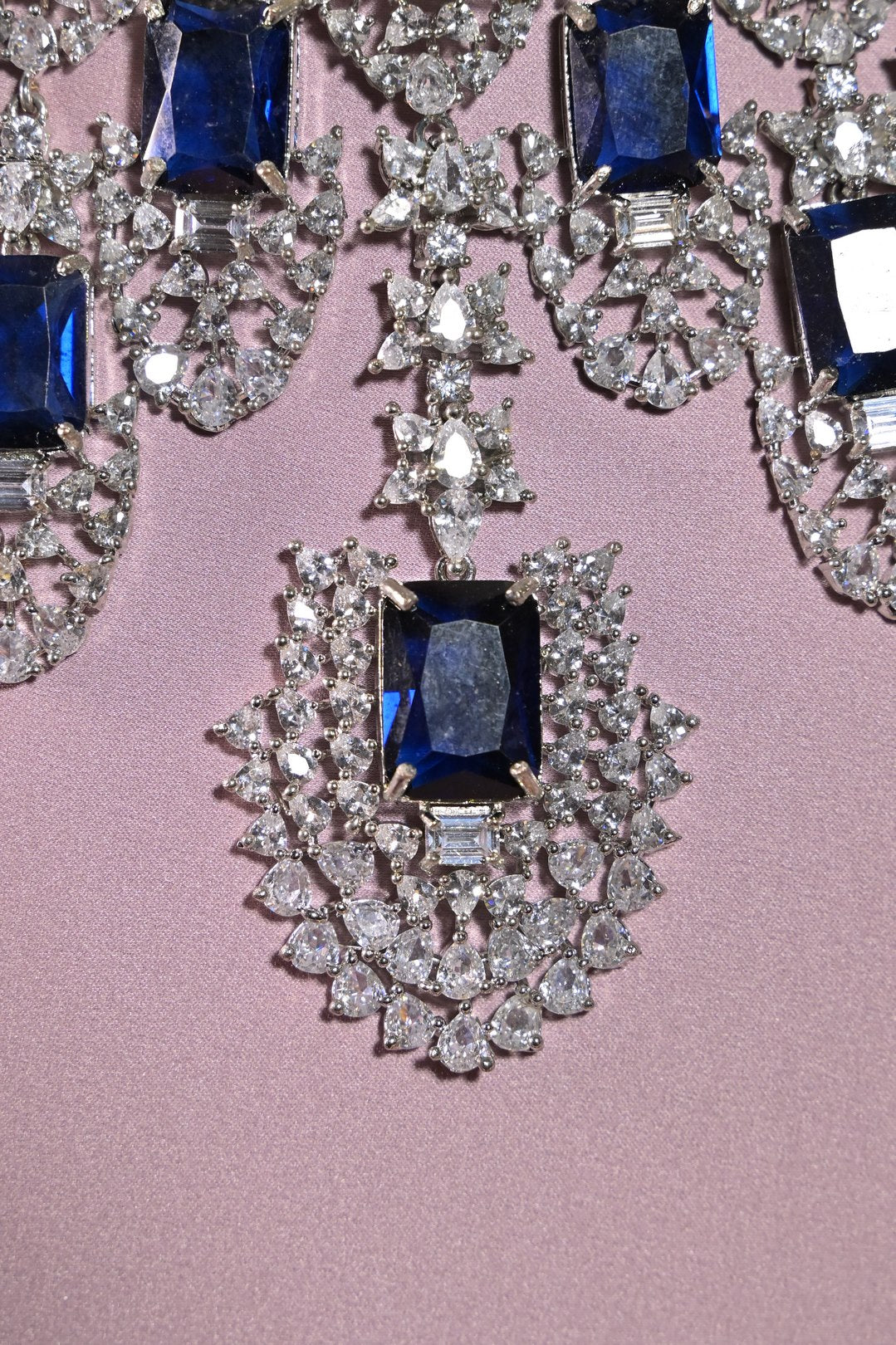 Rajwadi Sapphire Cocktail Diamond Necklace