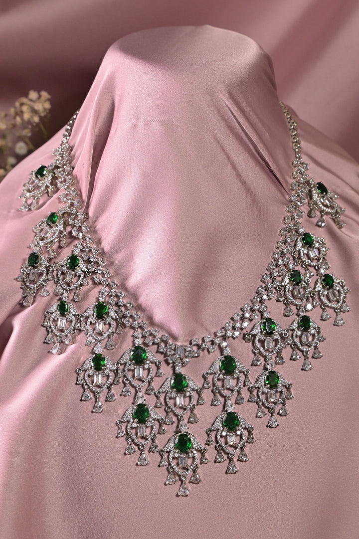 Peacock Feather Cocktail Diamond Necklace