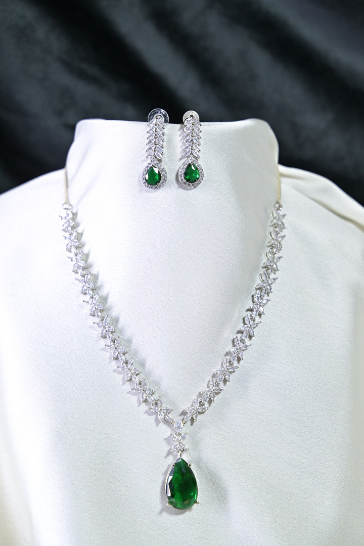 Smriti Pear Pendant Diamond Cocktail Necklace