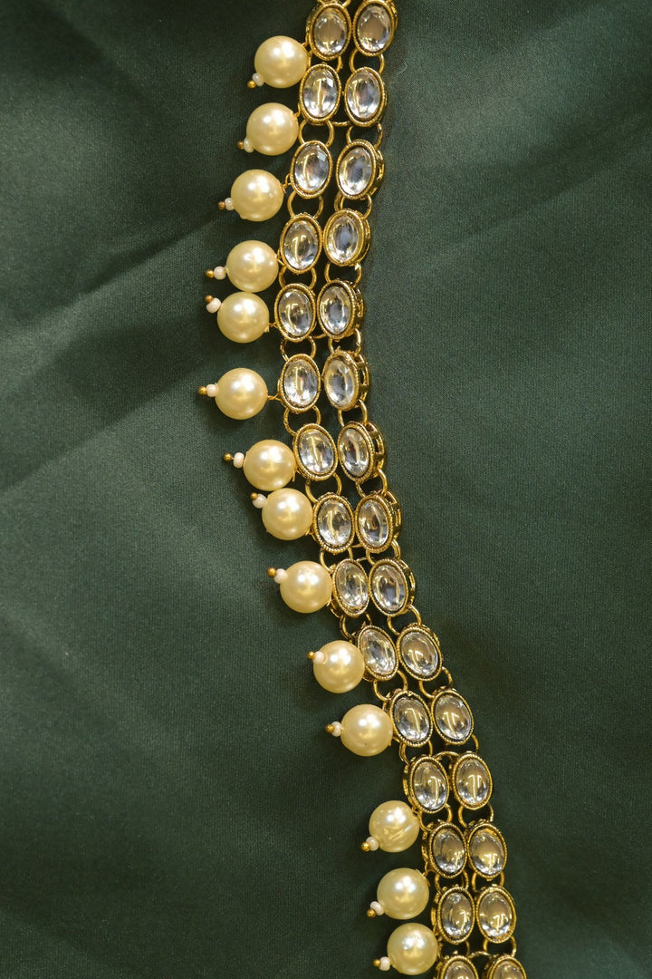 Savitri Polki Pearl Drop Royal Sleek Kamarbandh
