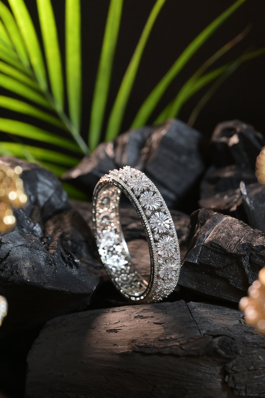Luxe Blossom Studded Bangle