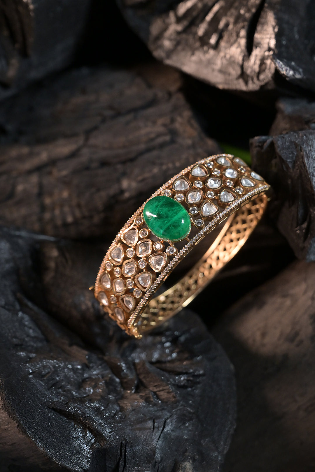 Polki Victorian Green  Mehndi Bracelet