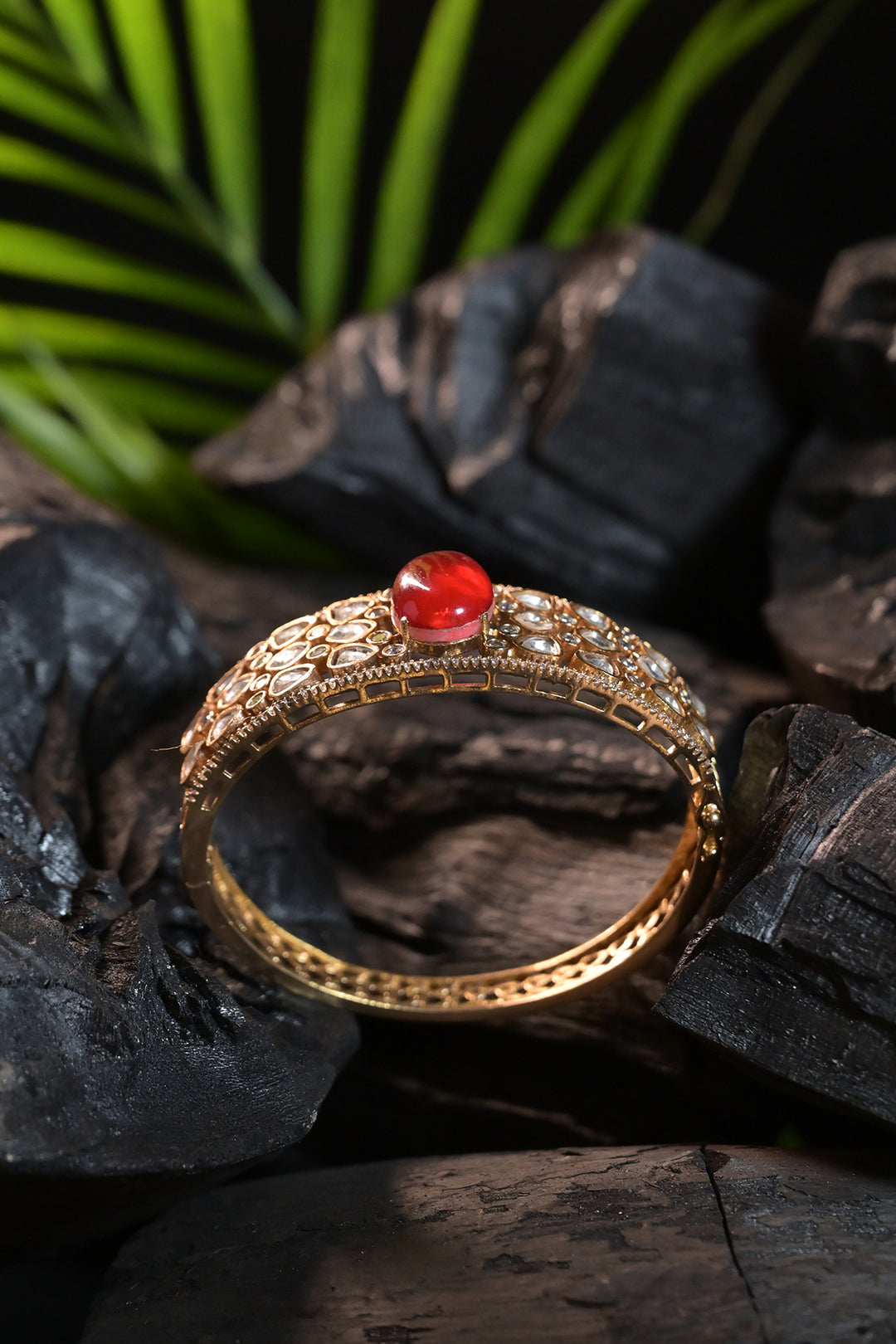 Polki Victorian Green  Mehndi Bracelet