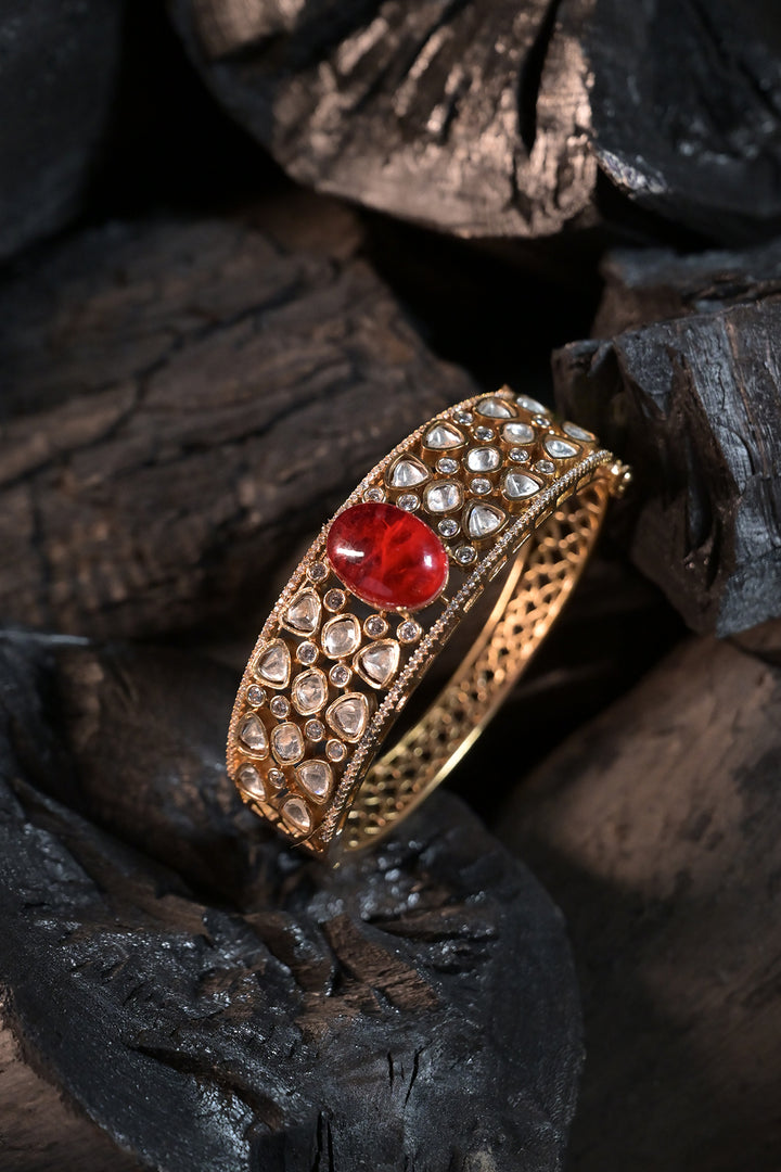 Polki Victorian Green  Mehndi Bracelet