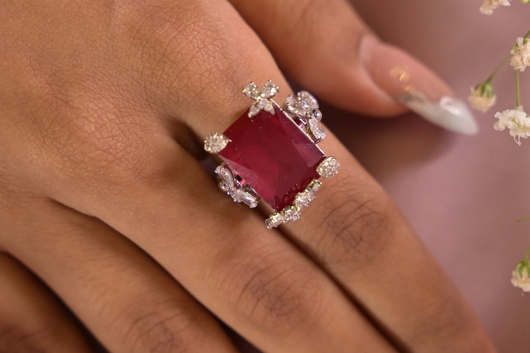 London Cocktail Gemstone Adjustable Ring
