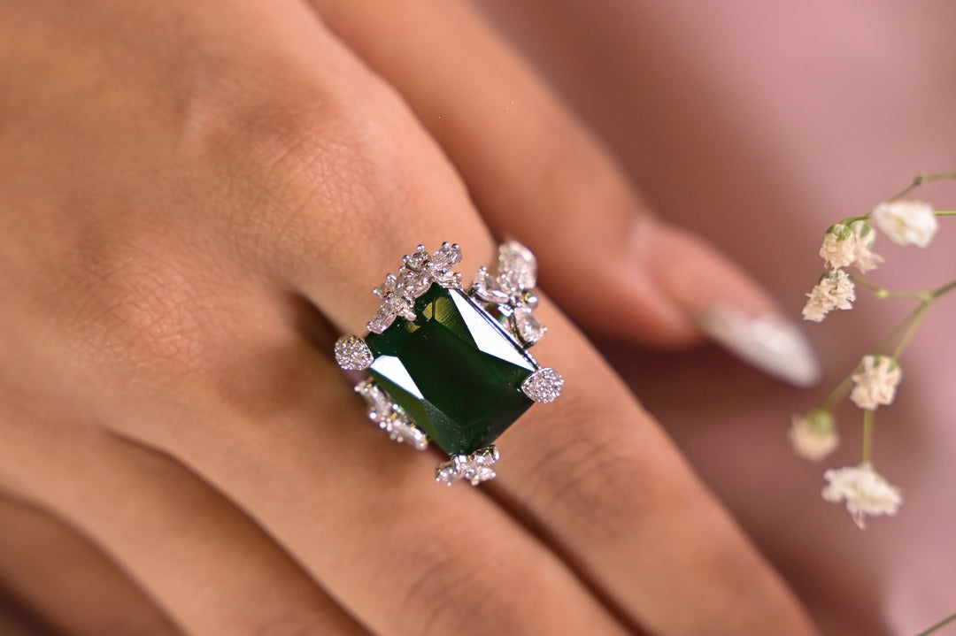 London Cocktail Gemstone Adjustable Ring