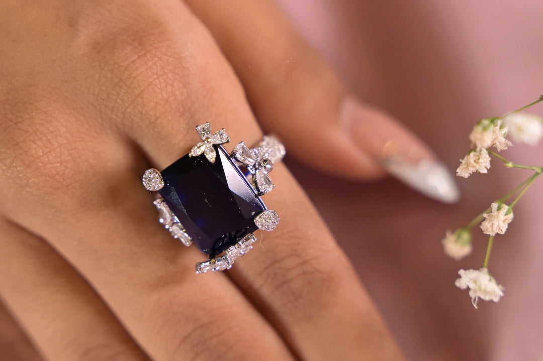 London Cocktail Gemstone Adjustable Ring
