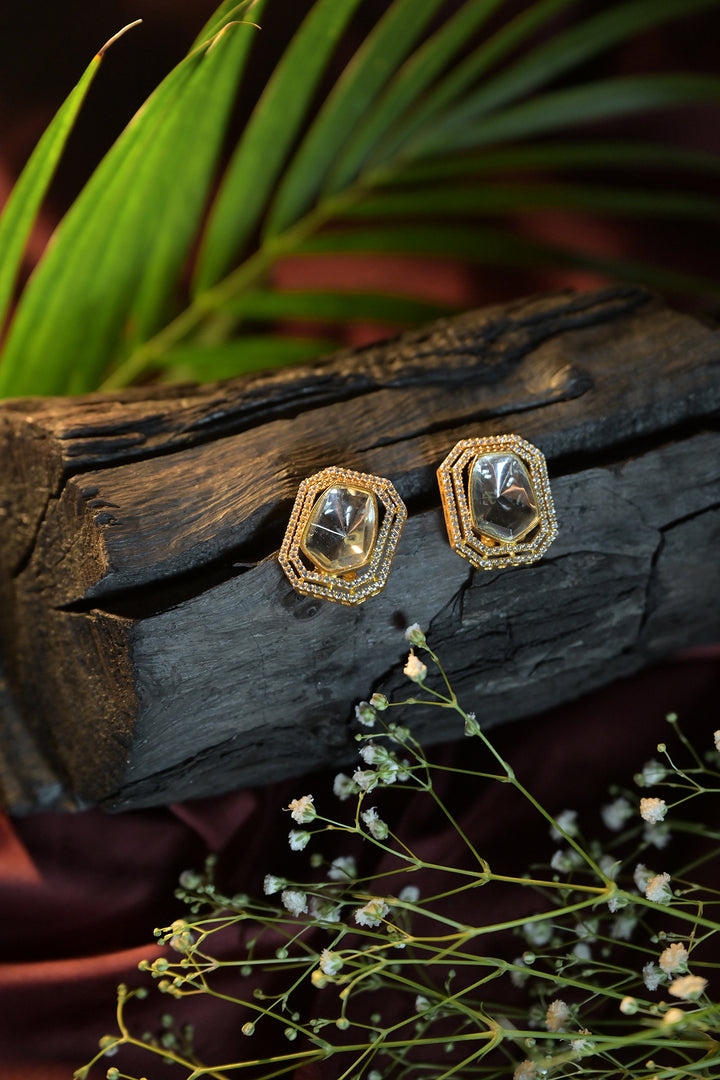 Tulsi Square Kundan Earrings