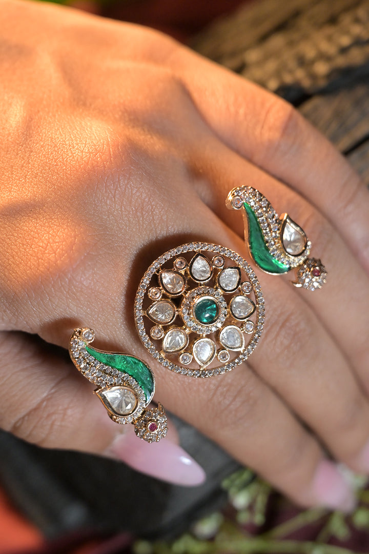 Riva Polki Three-Finger Ring