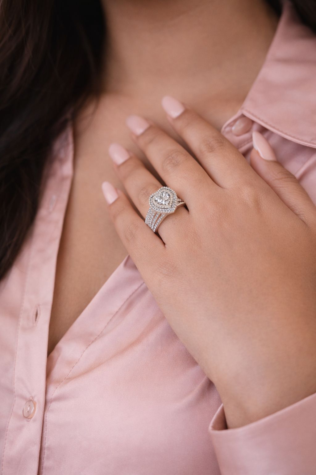 Romantic Love Heart Solitaire Ring