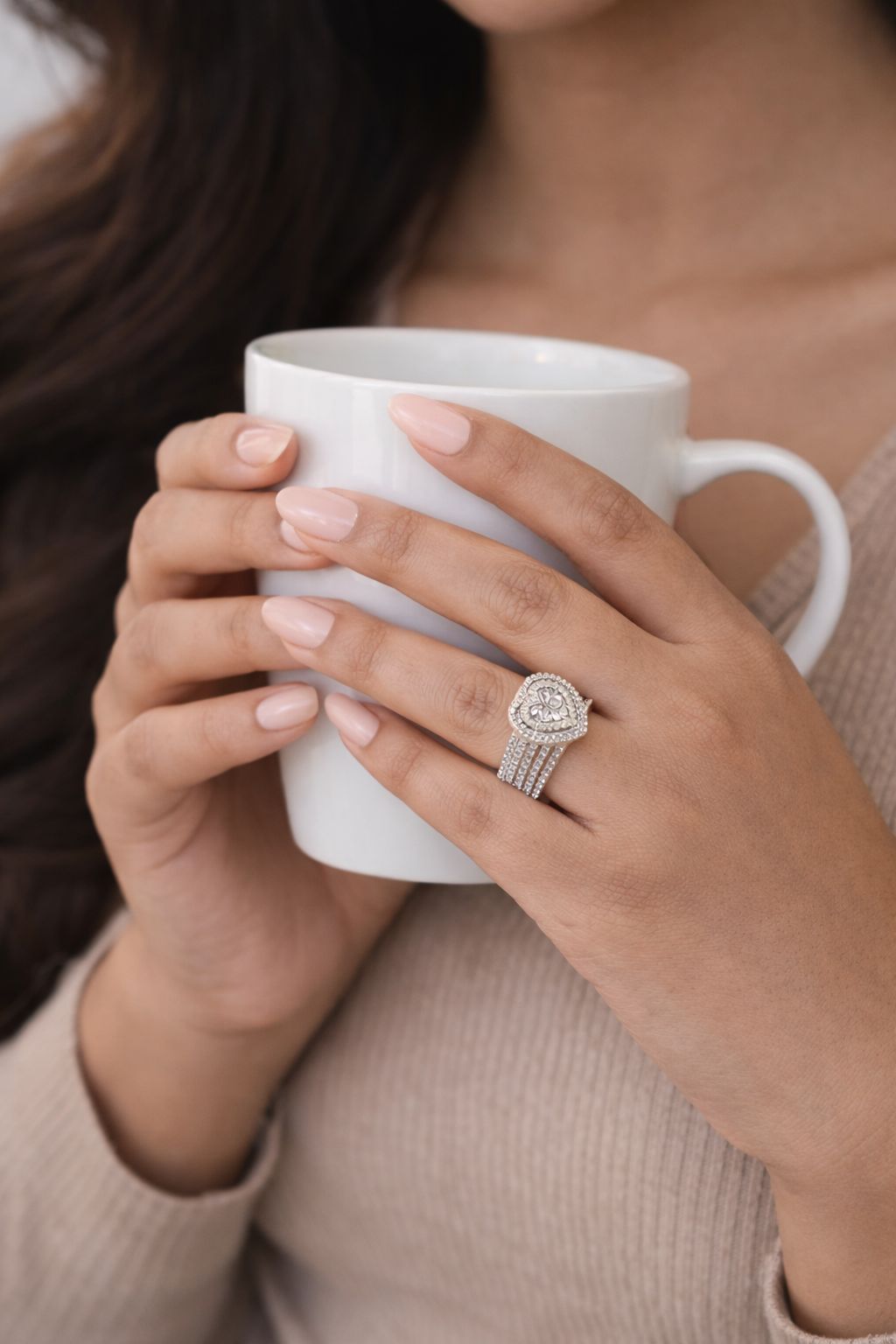 Romantic Love Heart Solitaire Ring