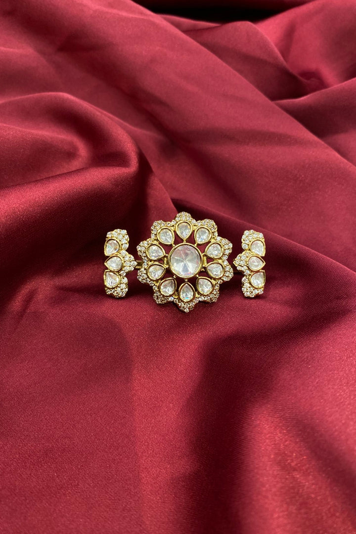 Trikamal Heritage Polki Double Band Ring