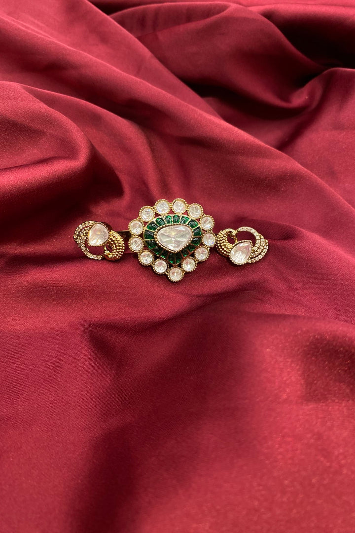 Maharani Vidushi Mehndi Three Finger Polki Ring