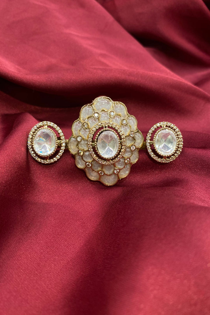 RudraTrinetra Polki Double Band Ring