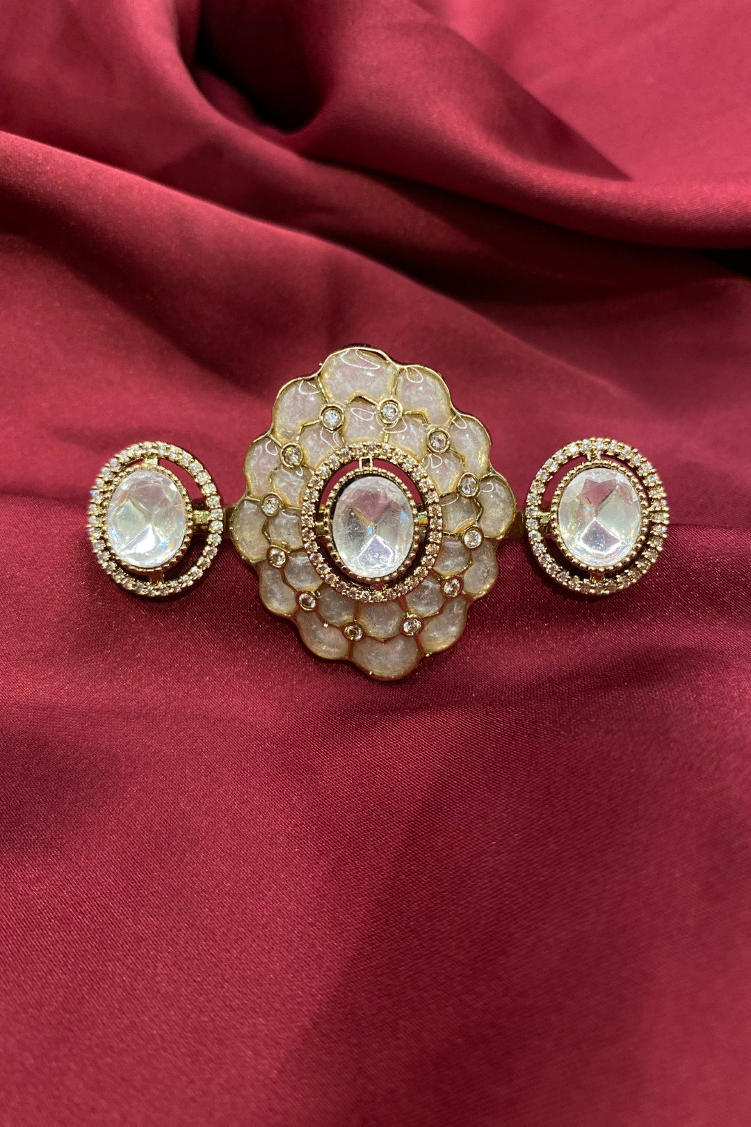 RudraTrinetra Polki Double Band Ring