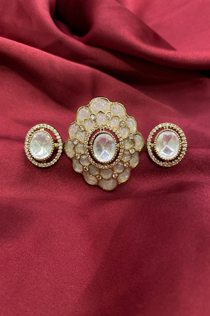 RudraTrinetra Polki Double Band Ring