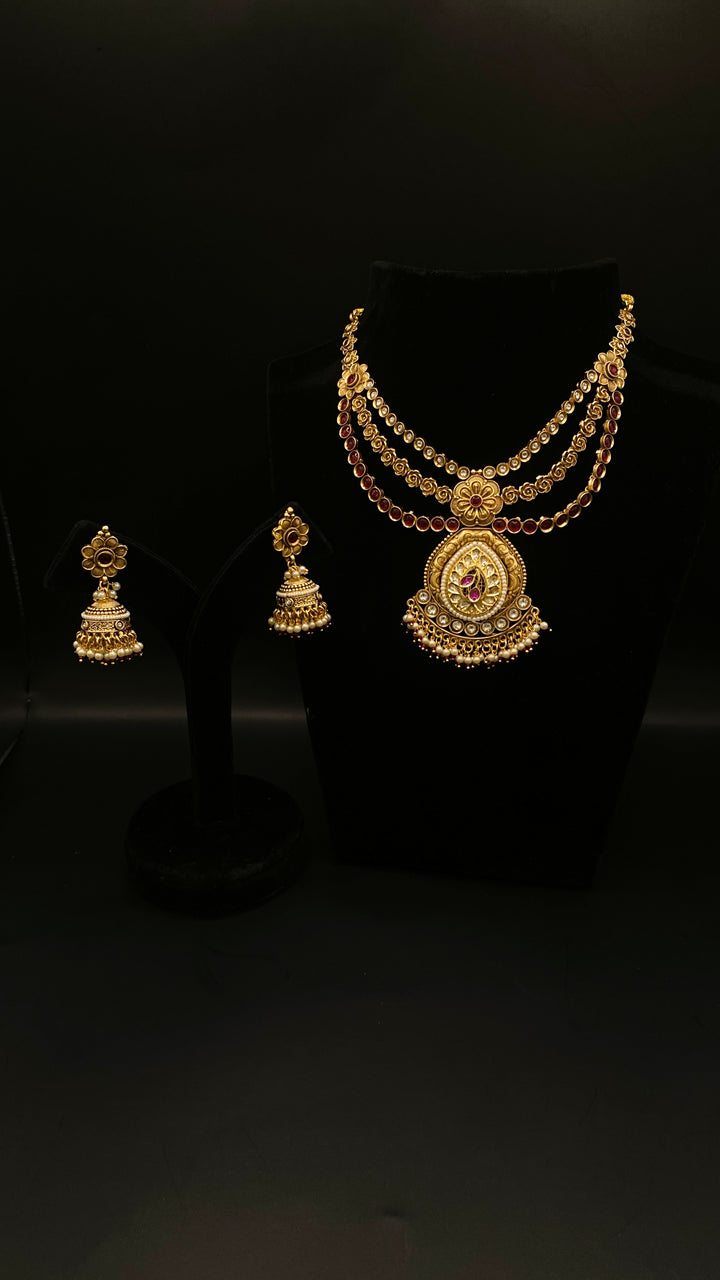 Sunehri Mandala Temple Layered Necklace