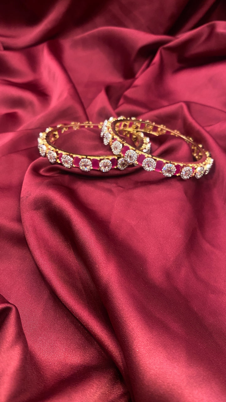 Shyaama Lotus Diamond Bangles