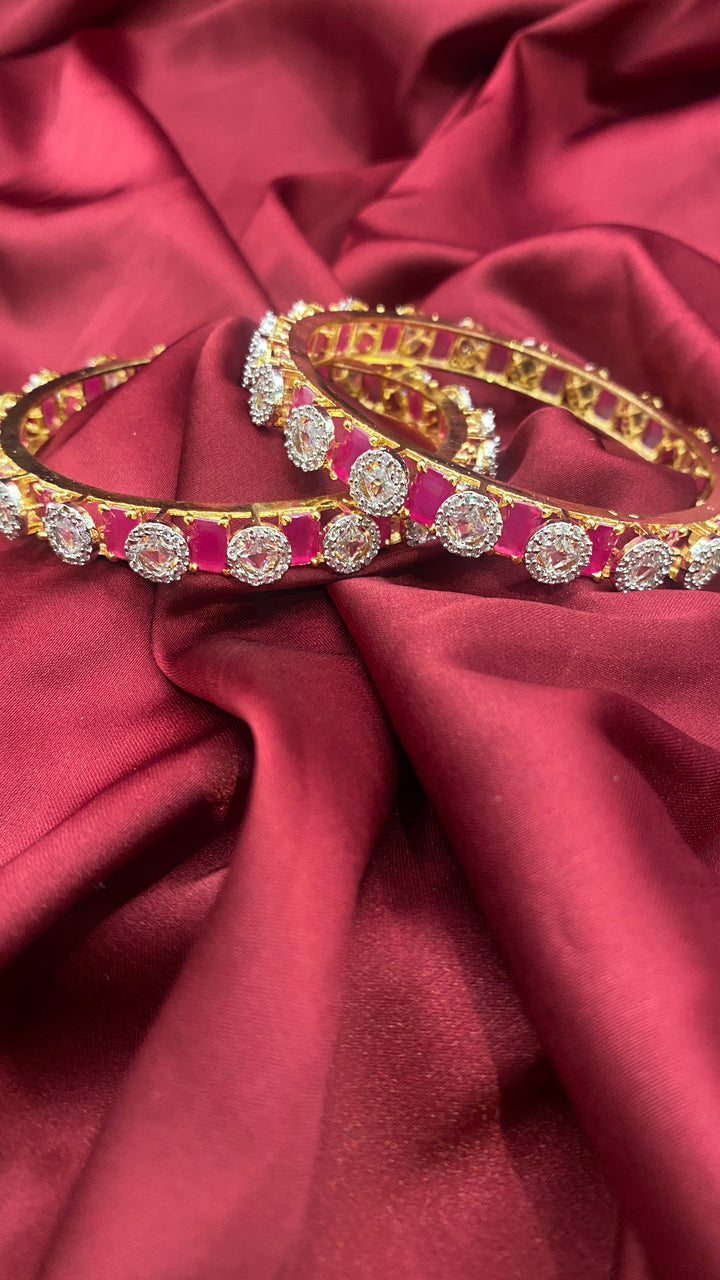 Shyaama Lotus Diamond Bangles