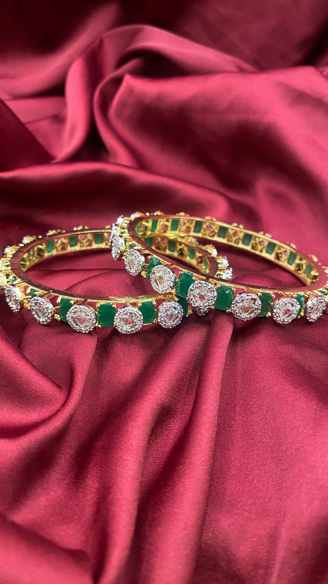 Shyaama Lotus Diamond Bangles