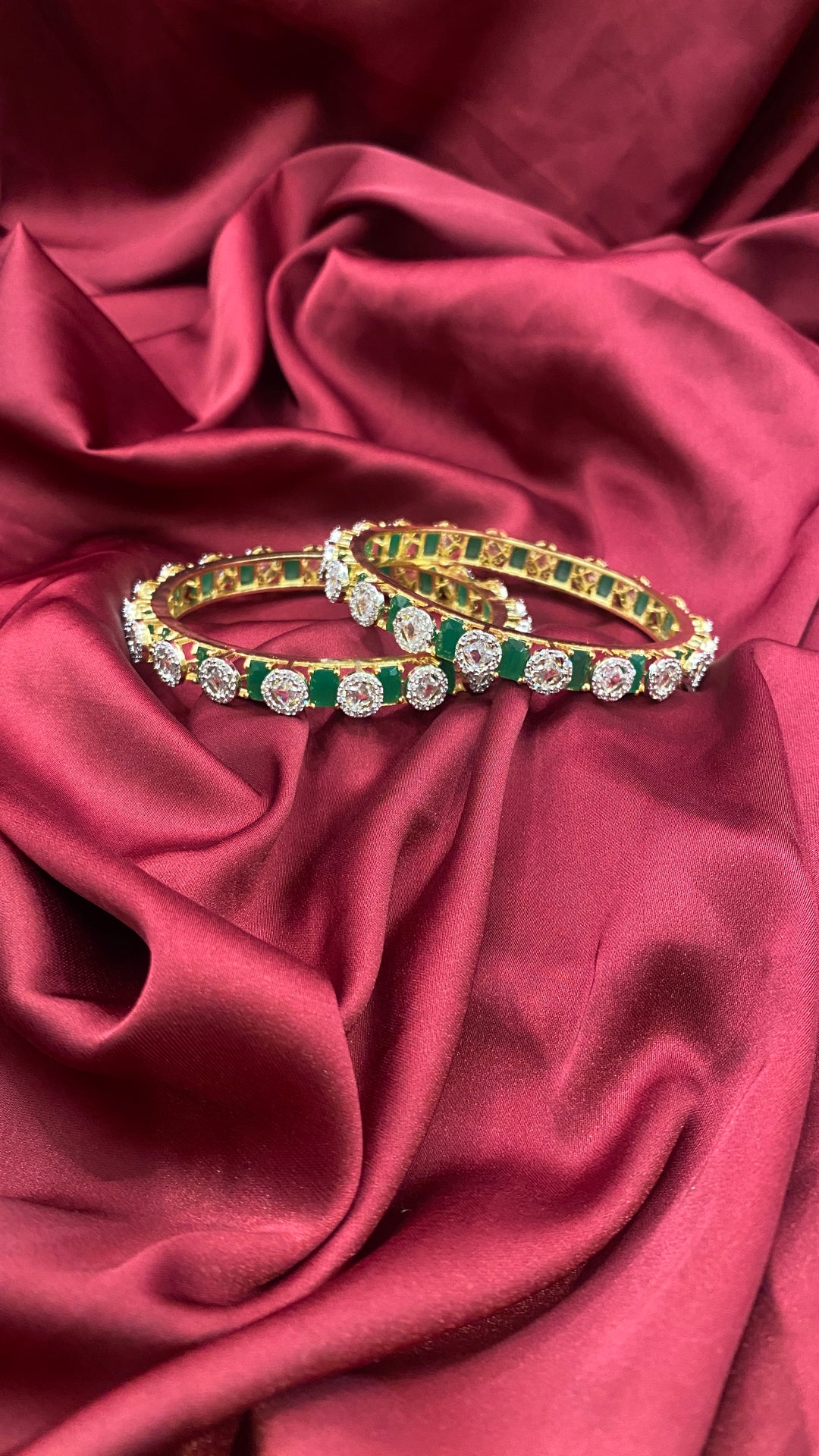 Shyaama Lotus Diamond Bangles