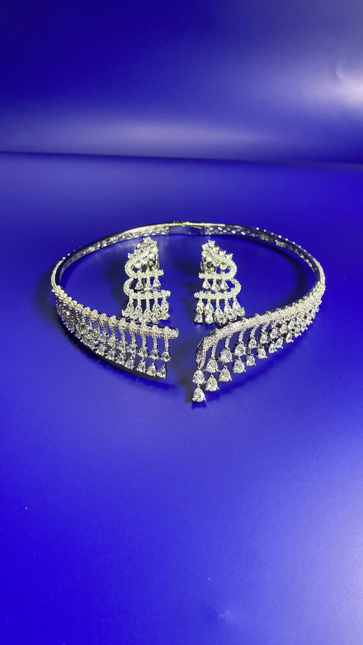 Prerna Cocktail Diamond Open Choker Necklace