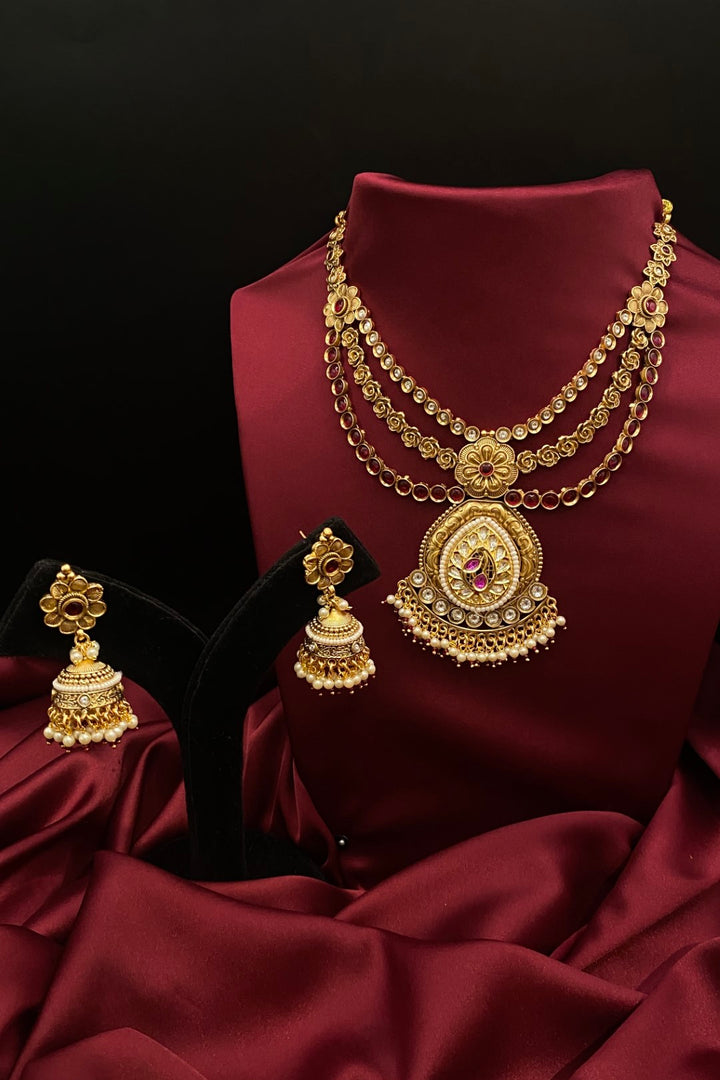 Sunehri Mandala Temple Layered Necklace
