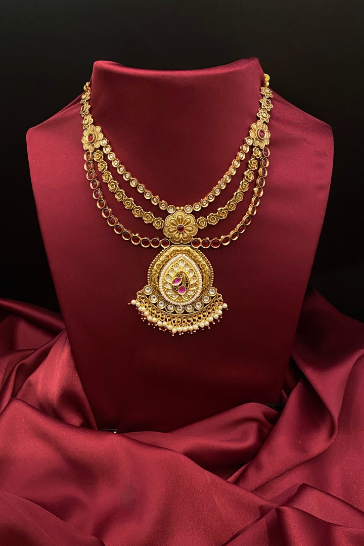 Sunehri Mandala Temple Layered Necklace