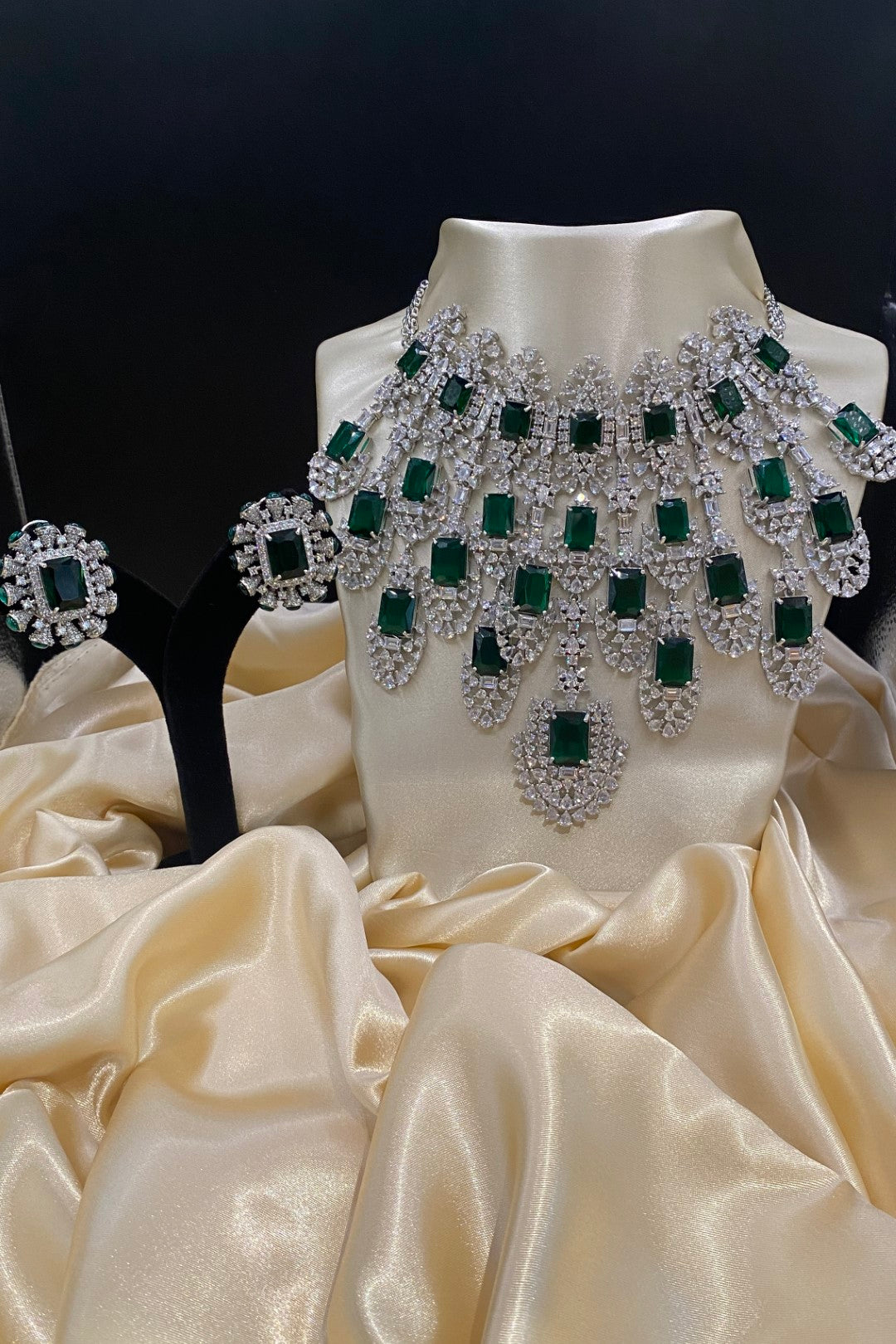 Rajwadi Statement Gemstone Cocktail Diamond Necklace