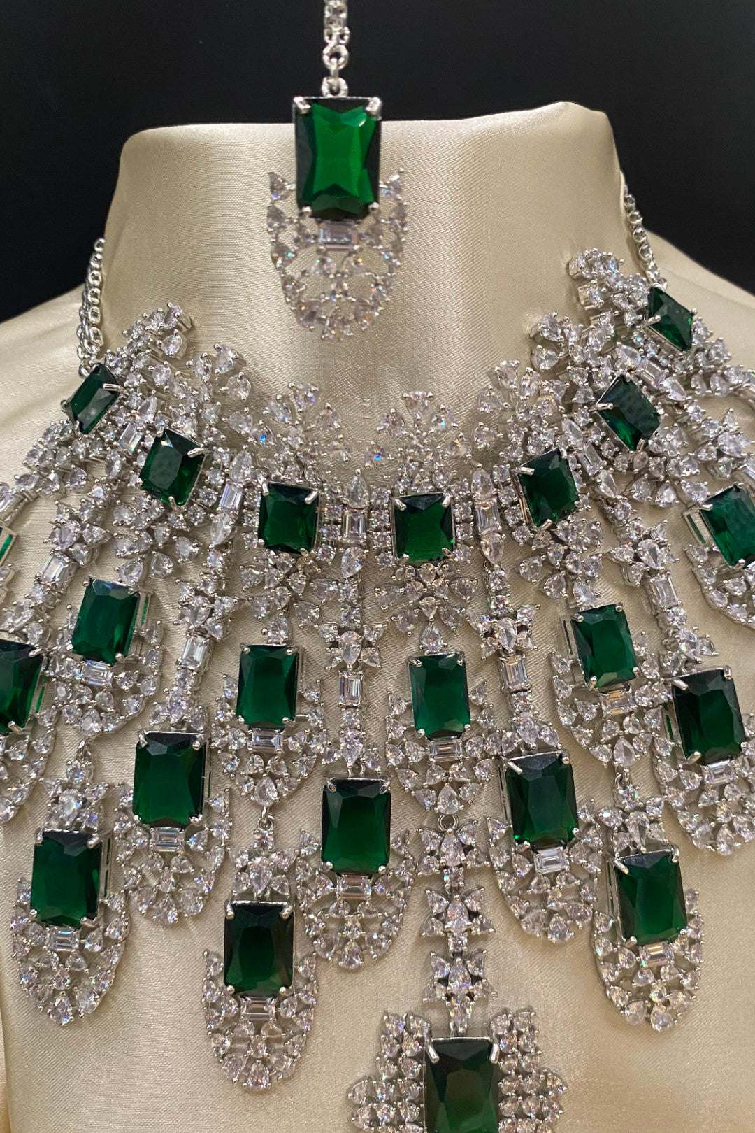 Rajwadi Statement Gemstone Cocktail Diamond Necklace