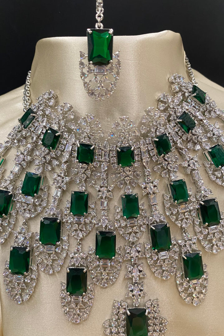 Rajwadi Statement Gemstone Cocktail Diamond Necklace