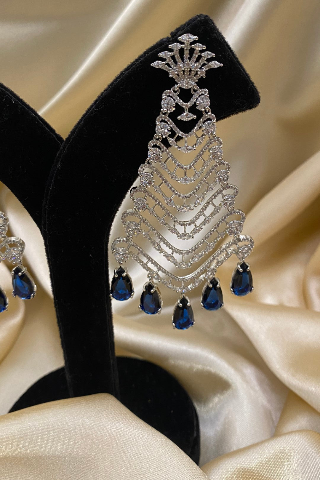 Love Diamond Tree Long Dangler Earrings