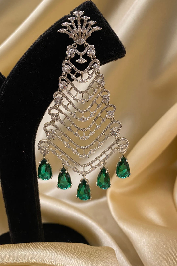 Love Diamond Tree Long Dangler Earrings