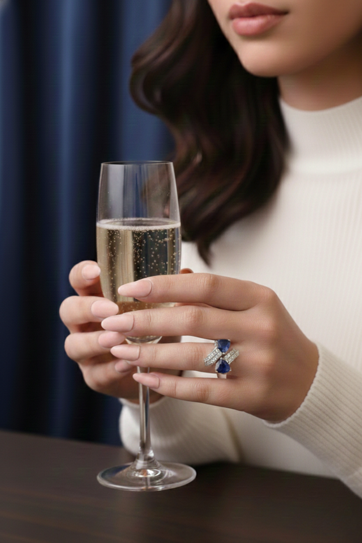 Pallu Gemstone Flexible Diamond Band Ring