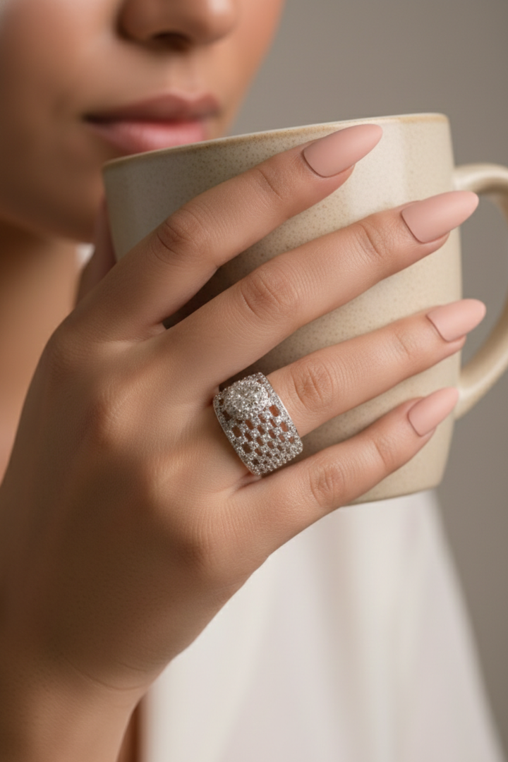 Solitaire Statement Diamond Band Ring