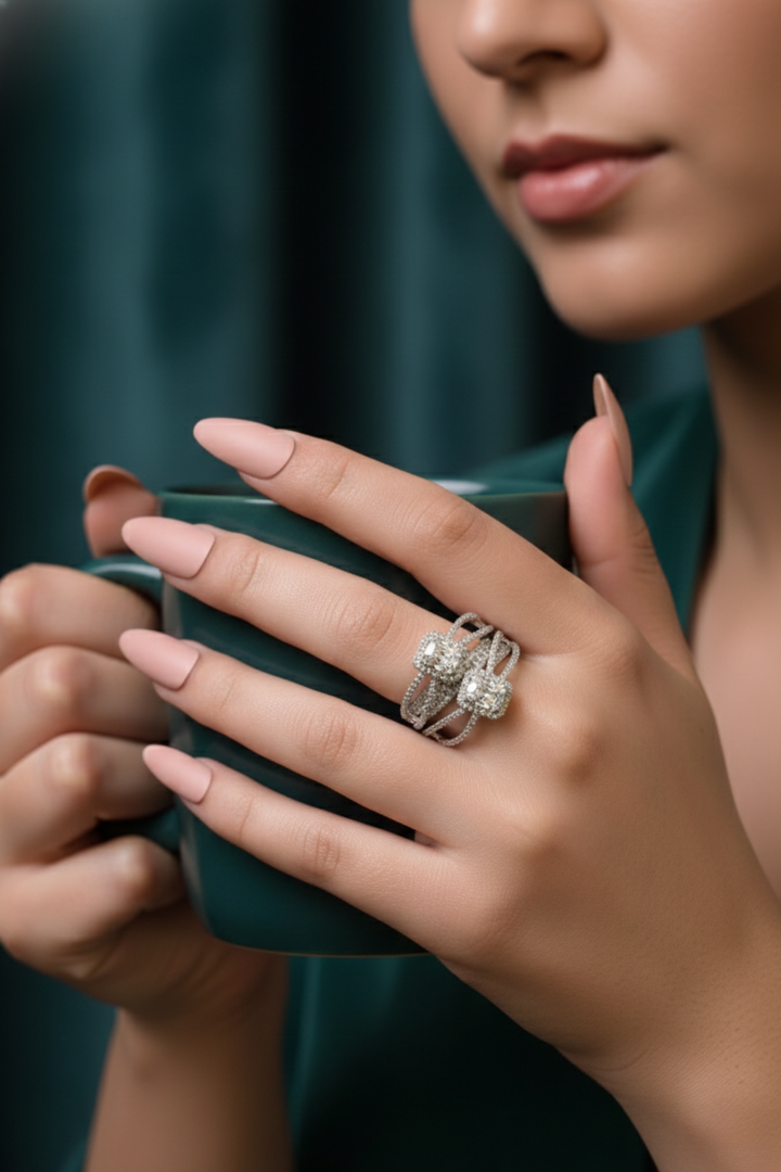 Double Solitaire Band Ring