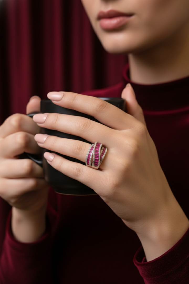 Alma Three Tier Band Ring