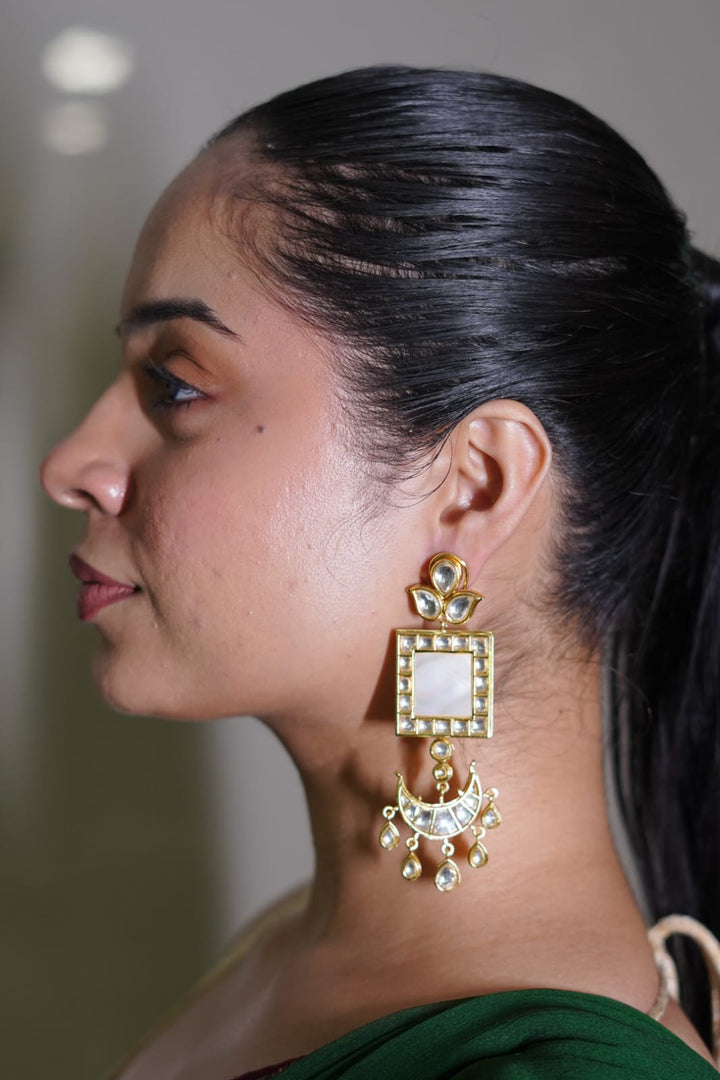 Supratika Polki Gold Dangler Earrings