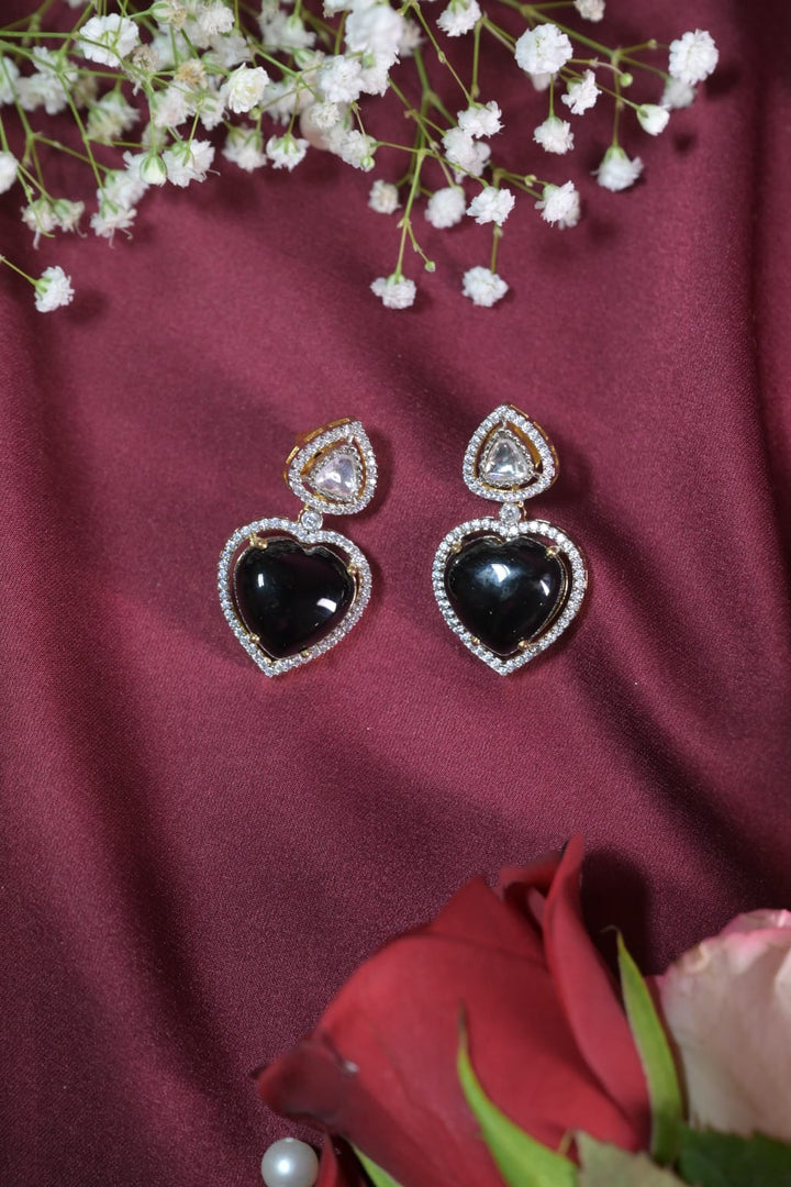 Apsara Heart Drop Stud Earrings