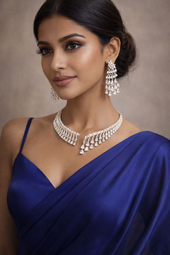 Prerna Cocktail Diamond Open Choker Necklace