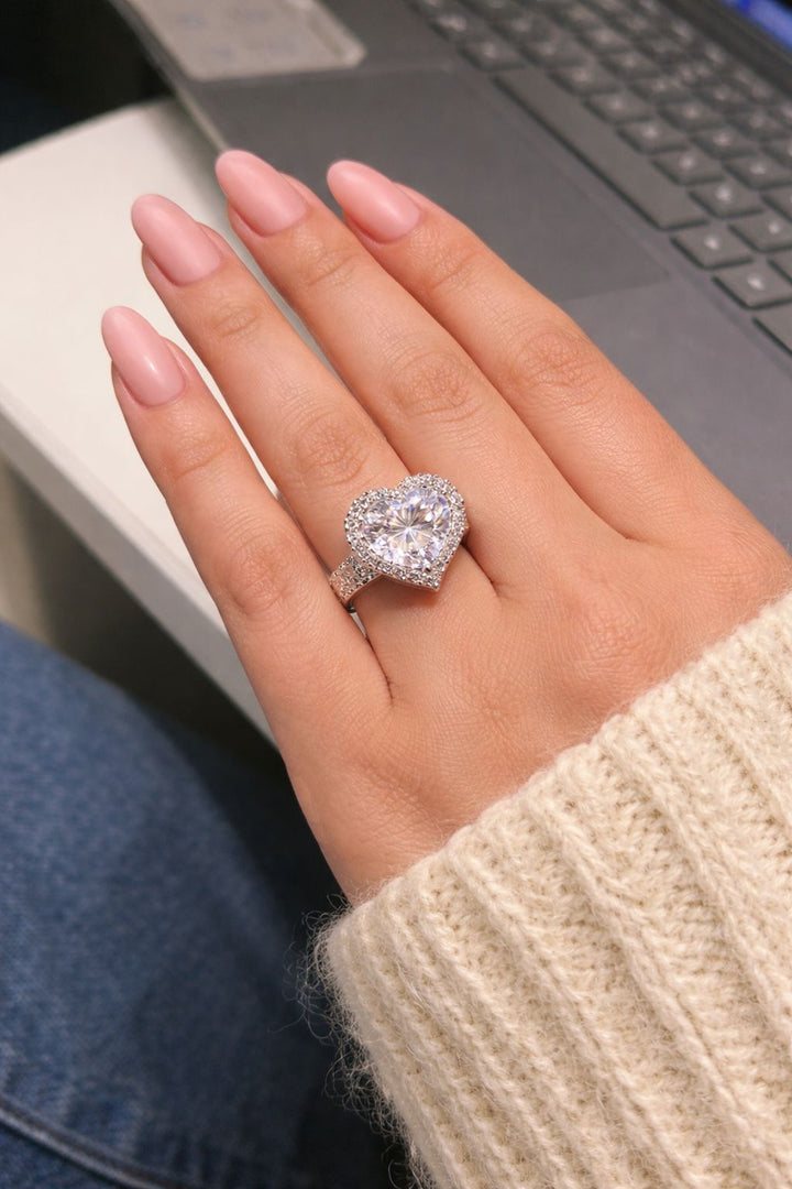 Valentine Huge Heart Solitaire Ring