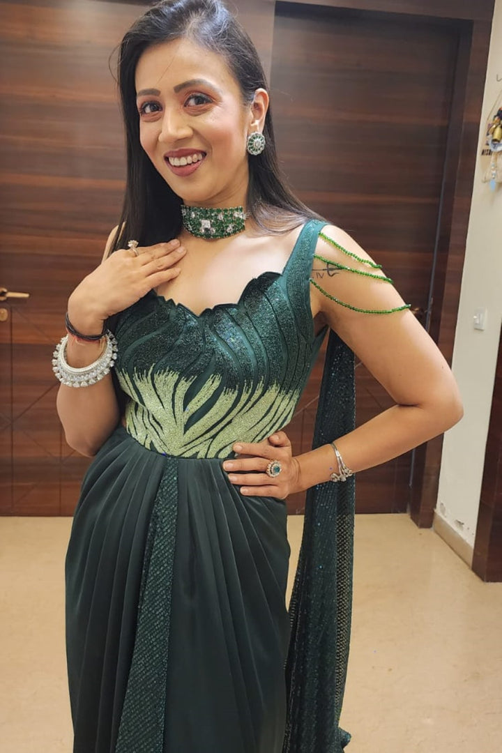 Flora Emerald Green Diamond Chokar Necklace