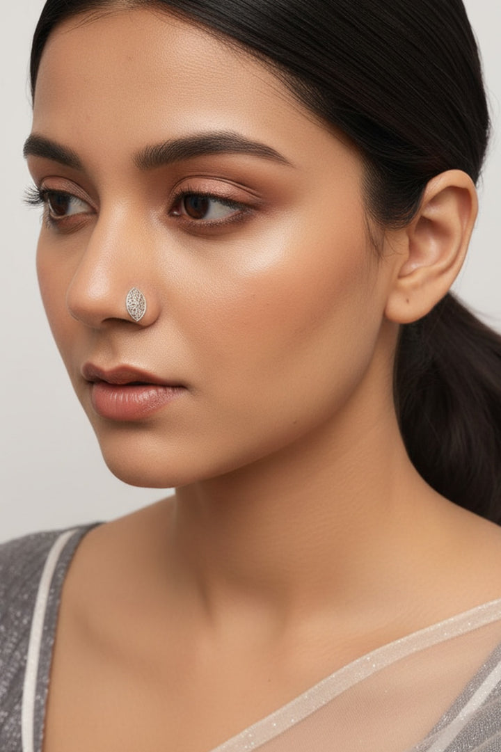 Megha Oxidized Silver Nosering