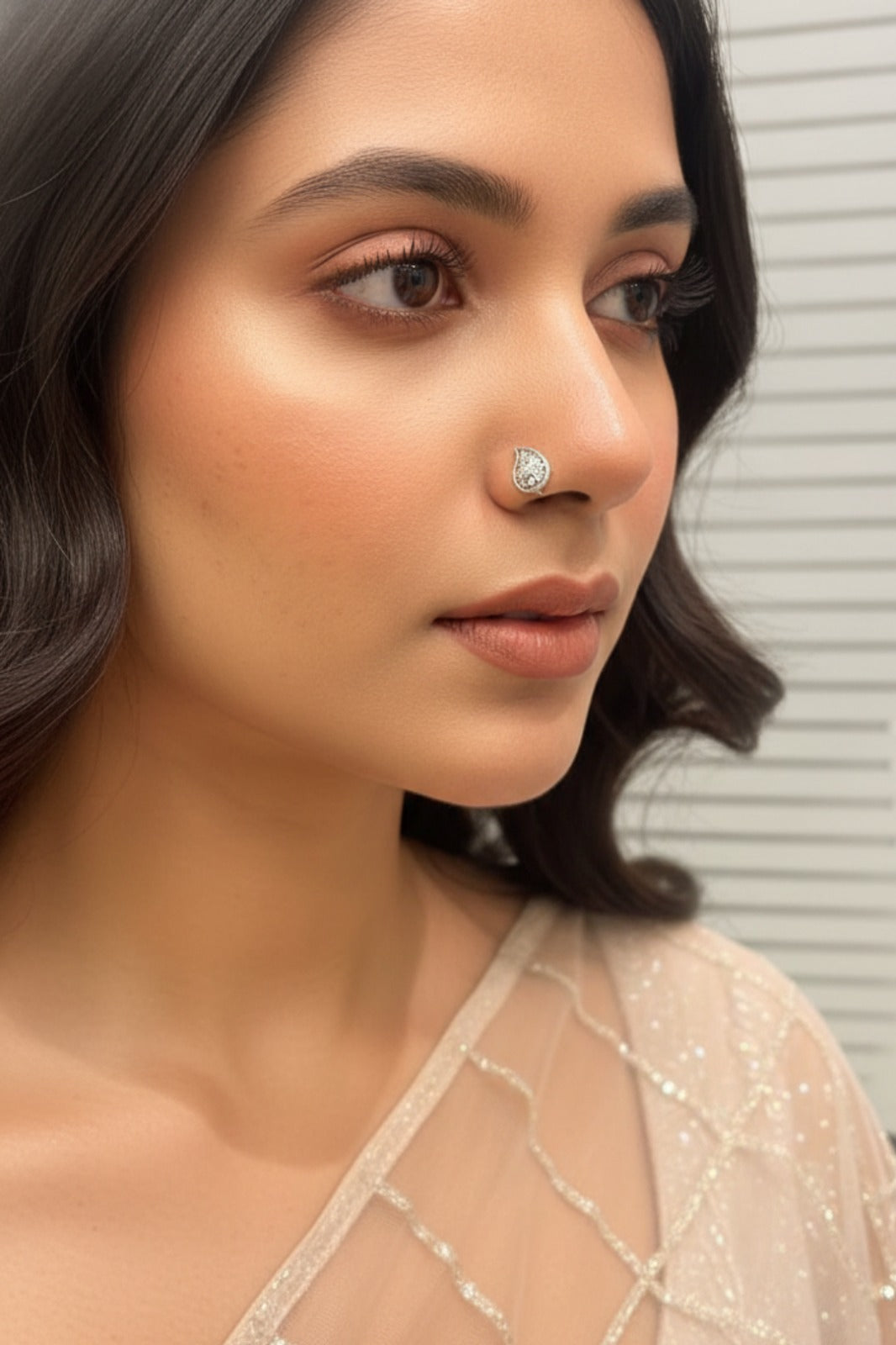 Megha Oxidized Silver Nosering