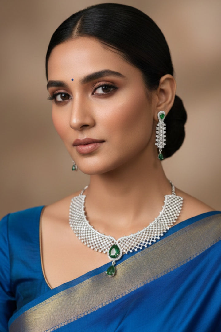 Sitaara Emerald Diamond Anniversary Necklace