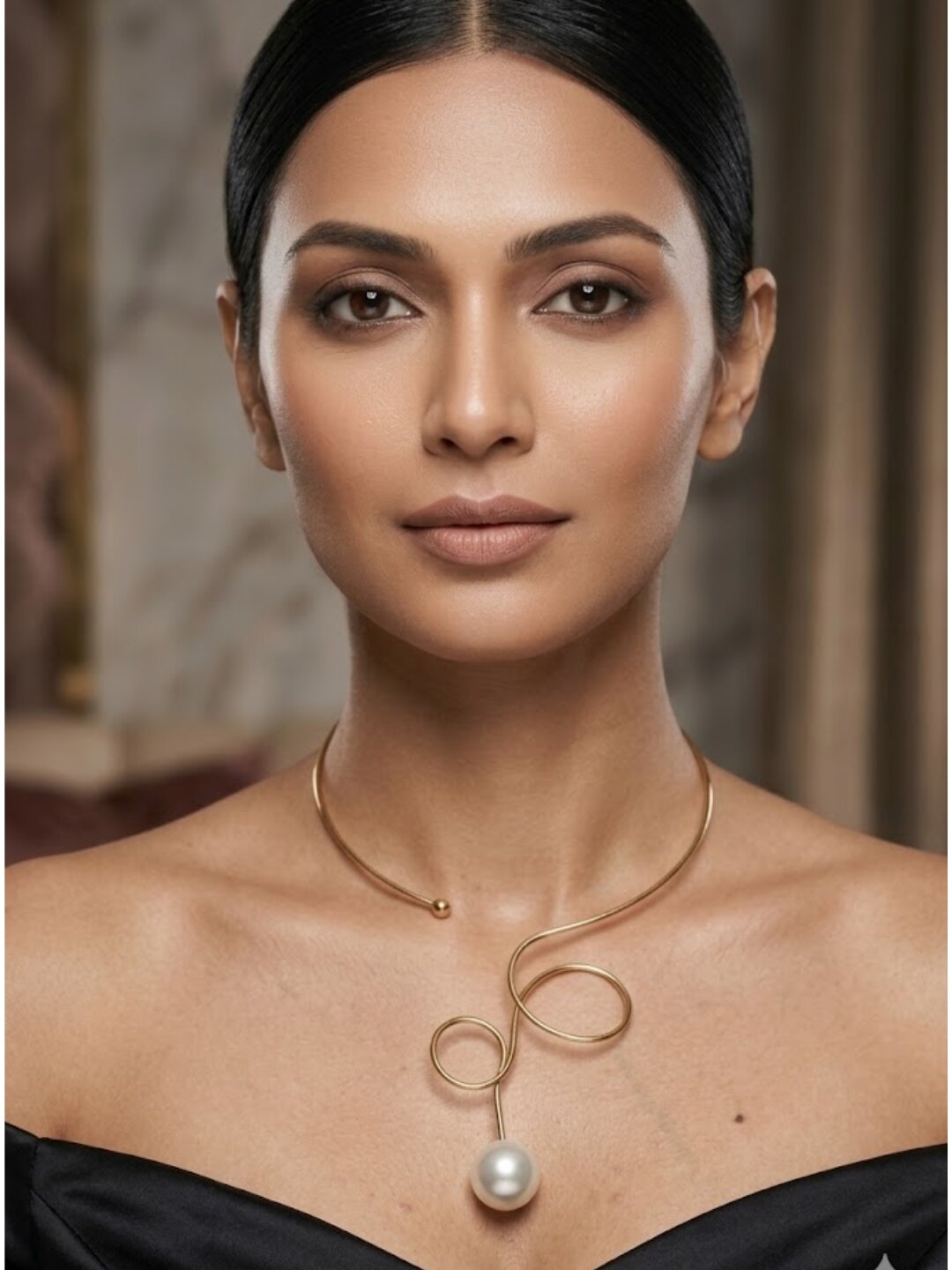 Office Pearl Adjustable Choker Necklace