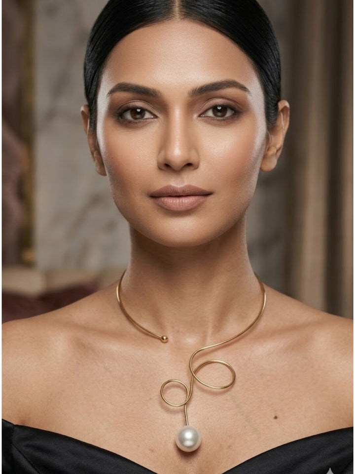 Office Pearl Adjustable Choker Necklace