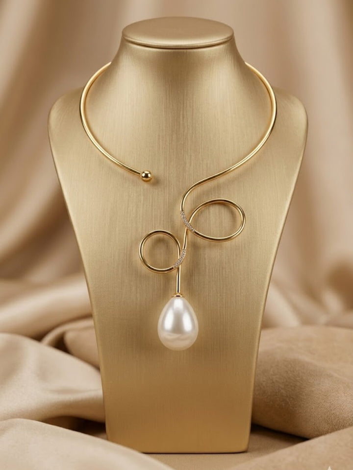 Office Pearl Adjustable Choker Necklace