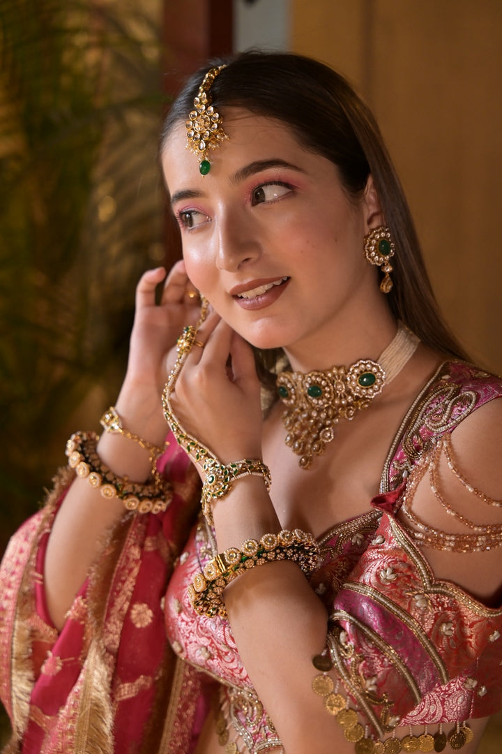 Kanaki Royal Oxidized Polki Choker Necklace